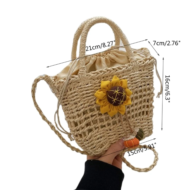 Zomer kanten bloemen strozak emmer schoudertas Crossbody tassen voor dames meisjes