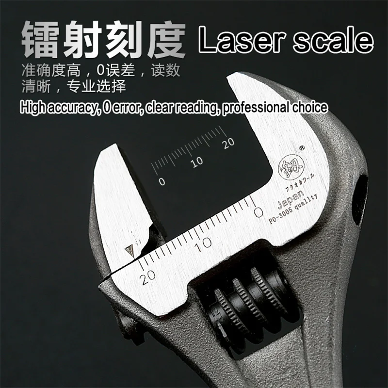 Japan Fukuoka Tools and Adjustable Wrench Adjustable Wrench Large Open-ended Wrench Adjustable Multi-function Wrench