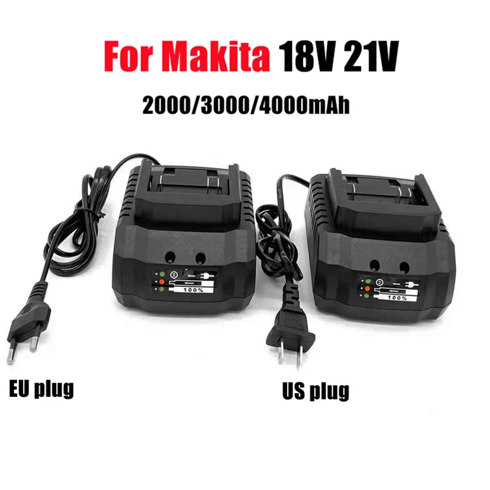 Chargeur de batterie rapide portable, remplacement de batterie Makita, prise UE, adapté pour Makita 18V 21V, Eddie ion