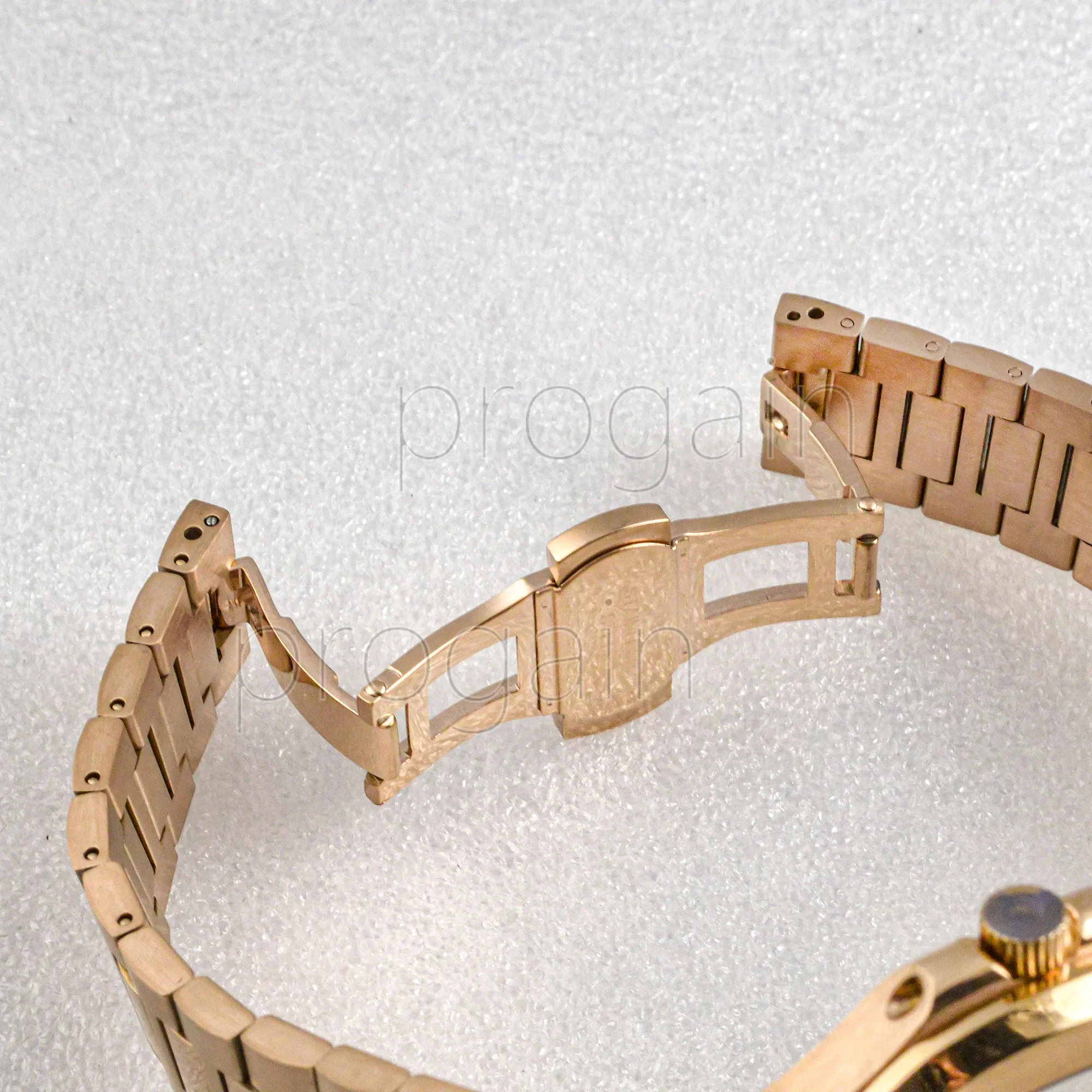 41mm Stainless Steel Watch Case&Strap/Bracelets Rose Gold  Fit Nautilus NH35 Automatic Movement 30.5mm Dial Accessories parts