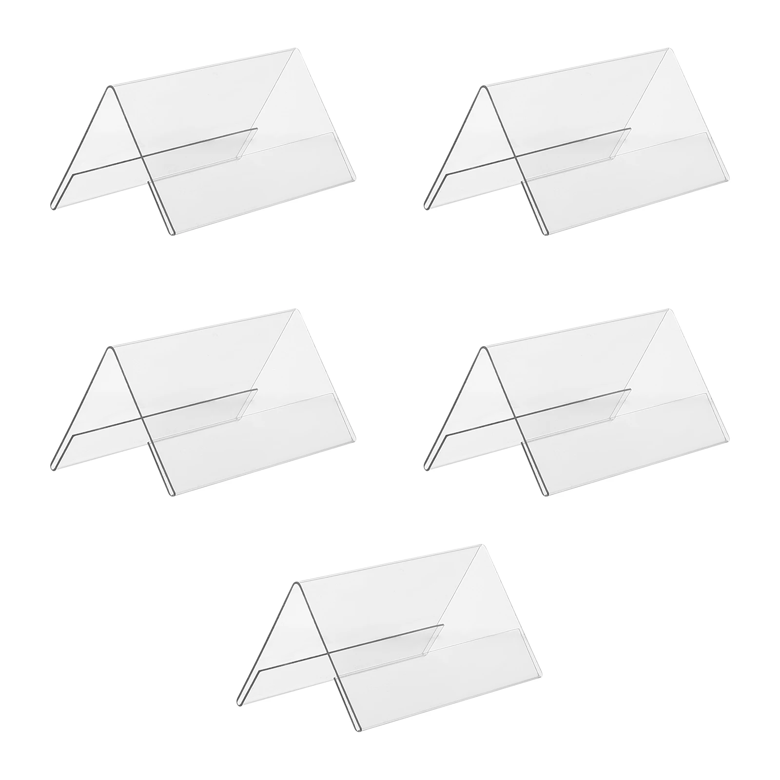 

5pcs Acrylic Display Board 200x100mm Clear Double-sided Conference Guest Seat Cards Office Desk Name Plate Storage Box