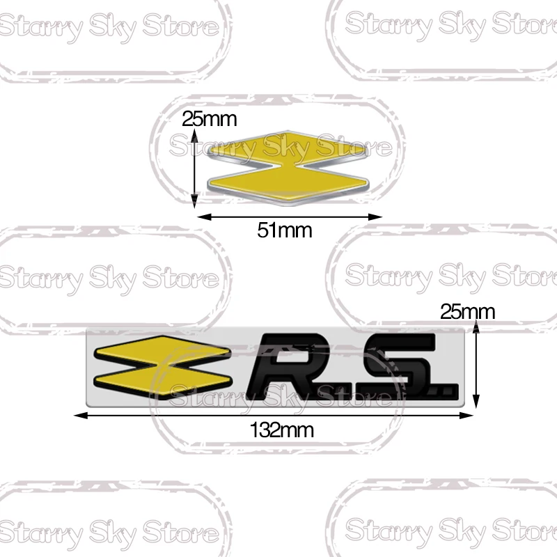 RS LINE Emblem Car Metal Badge Logo Body Decals Rear Sticker For Clio Scenic Logan Megane 2 3 4 5 Koleos Sandero TWINGO Captur