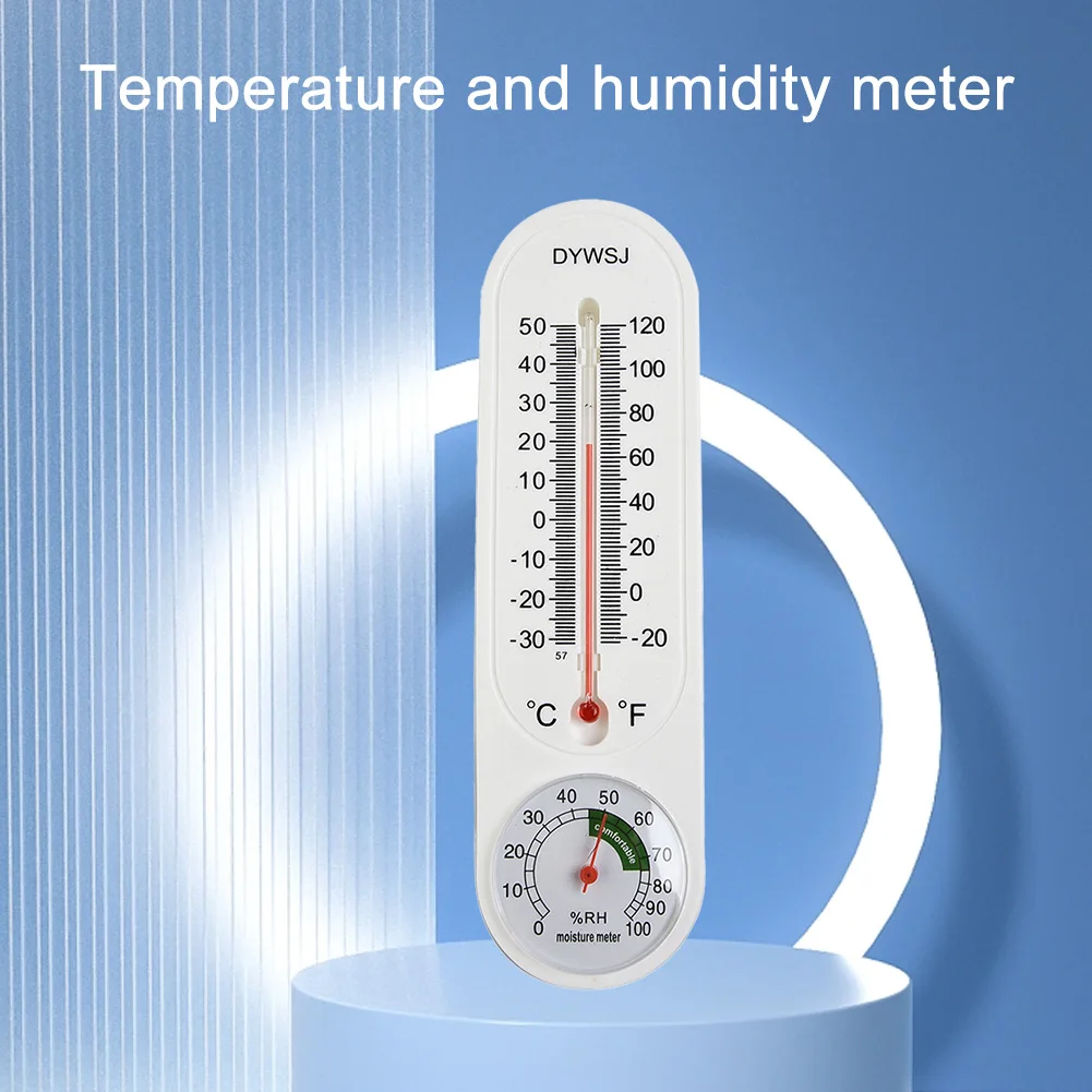 2pcs Wall Mounted Thermometer Hygrometer Breeding Thermometer Greenhouse Household Temperature Reader