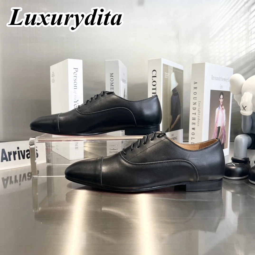 

Top High Quality Mens Trendy Casual Shoes Luxury Mens Real Leather Shoes Size 38-48 Designr Red Soled Business dress Shoes H1347