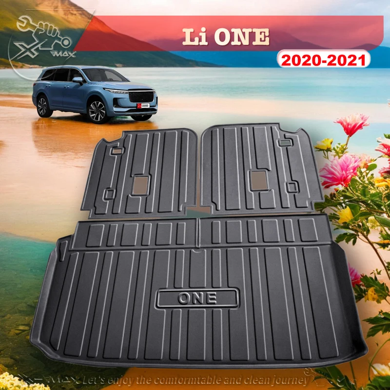 For Li ONE 2020-2021 Fit Car Trunk Mat All Season Black Cargo Mat 3D Shaped Laser Measured Trunk Liners