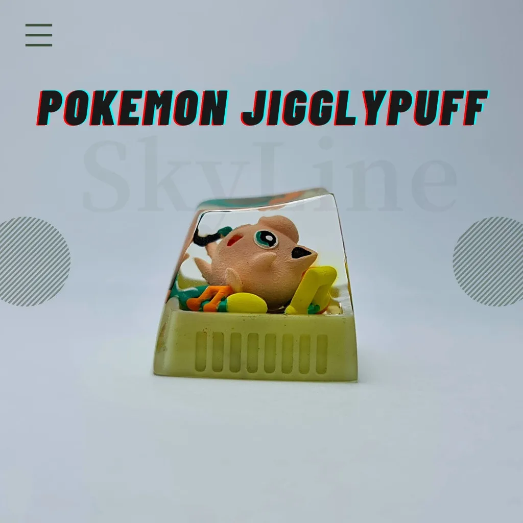 【Handmadearartesanal keycap-jiggly-puff artesão para teclado de jogos mecânicos personalizado resina keycap à mão