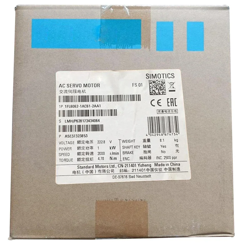 New Brand New and Original  1FL6062-1AC61-2AA1 Servo Motor  Brand New Original  Technical Support Available  Plc Controller