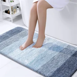 Olanly Shaggy Bath Mat Microfiber Super Absorbent Bathroom Shower Rug Non-Slip Soft Shower Mats Floor Plush Carpet Foot Wash Mat