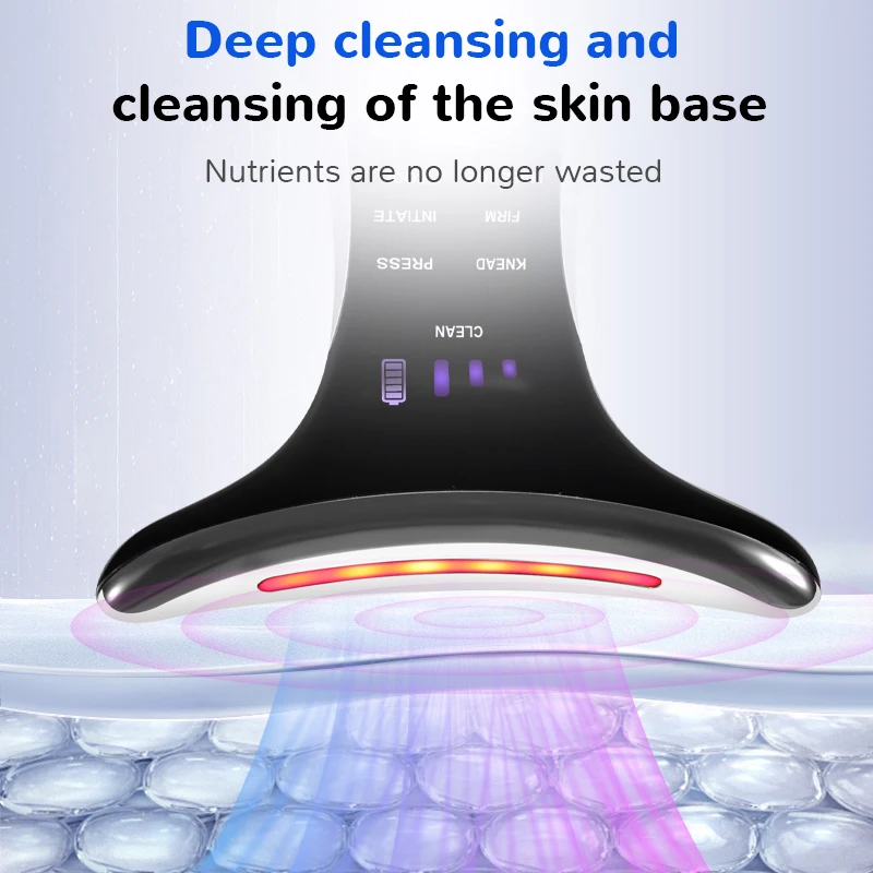 Le plus récent dispositif de beauté du visage au cou chaud et froid 7 en 1 LED masseur Facial à microcourant outil de soins de la peau pour les rides Double menton enlever