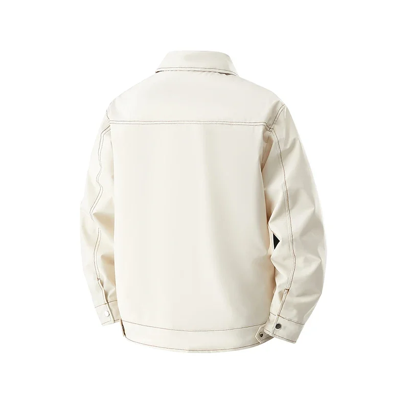 Gorasion New L-8XL Plussize Breath Water Proof Stain-proof Men Workwear Shirt Collar Jacket Men's Stand Collar Motorcycle Jacket