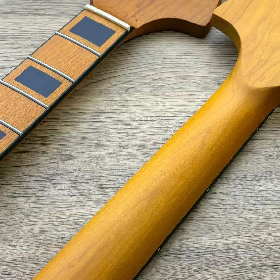 JA Electric Guitar Neck 24-inch Scale Grilled Maple Body Maple Fingerboard Replacement Guitar Neck for Electric Guitars