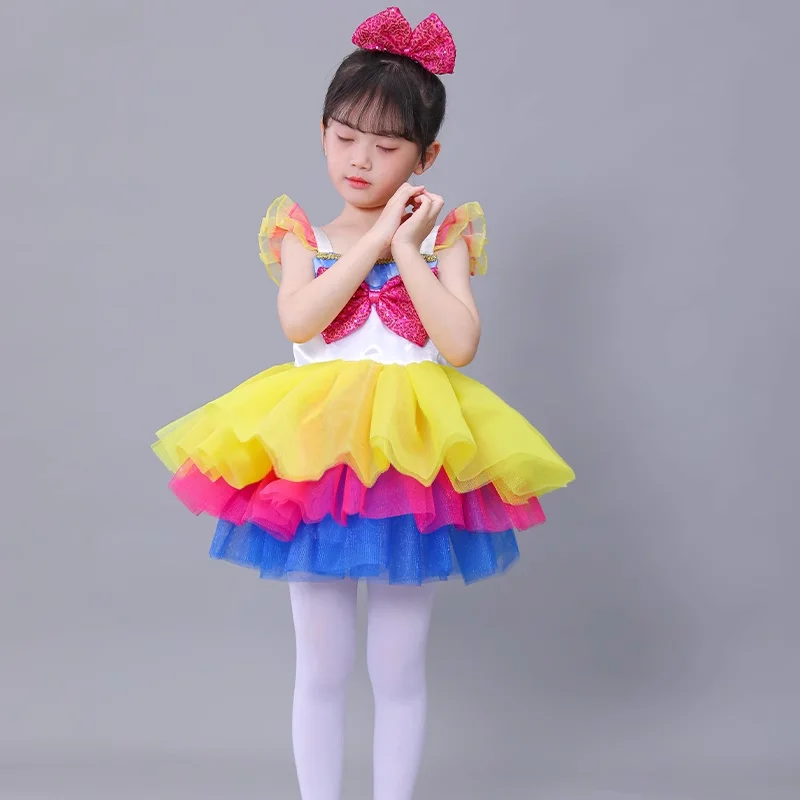

Dance Costume Girls kids Lyrical Contemporary Freestyle christmas Dance Dress Girls Children Kids