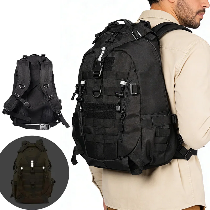 

Tactical Travel Backpack for Men Hiking Day Pack Molle Rucksack Trekking Fishing Traveling Outdoor 14inch Laptop Camping Bag