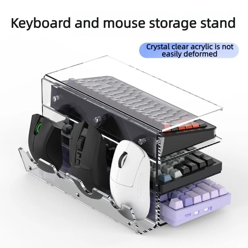 

Acrylic Keyboard Plate Display Stand 3 Tiers Mechanical Keyboard Storage Ergonomic Lightweight Keyboard Storage Tool