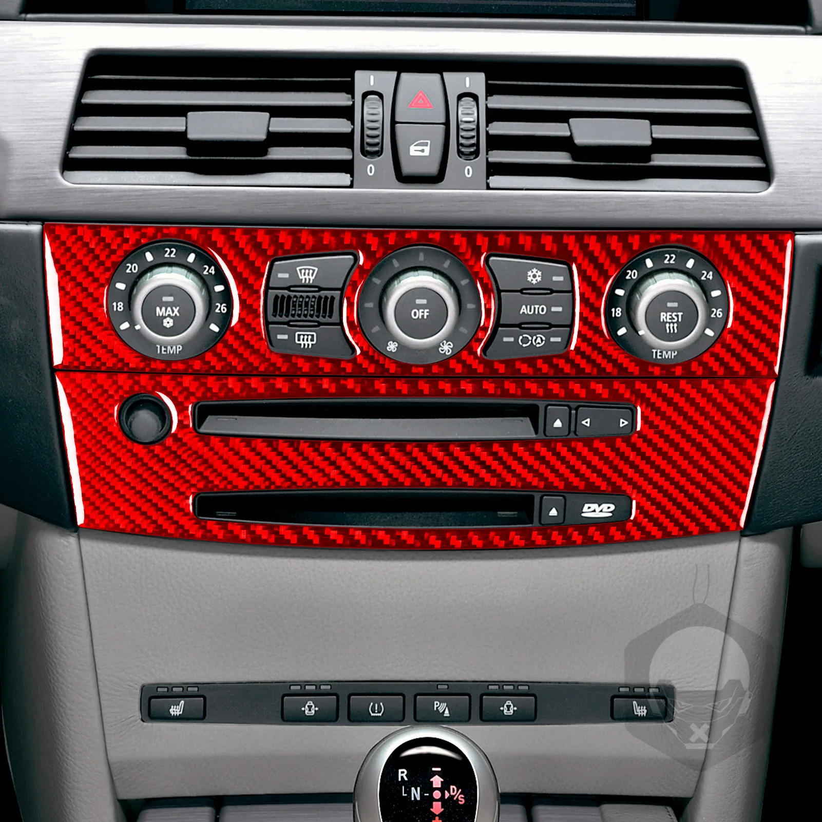 For BMW 5 Series E60 2004-2007 Real Carbon Fiber Sticker AC Climate Control CD Player Panel Car inside decorative Accessories