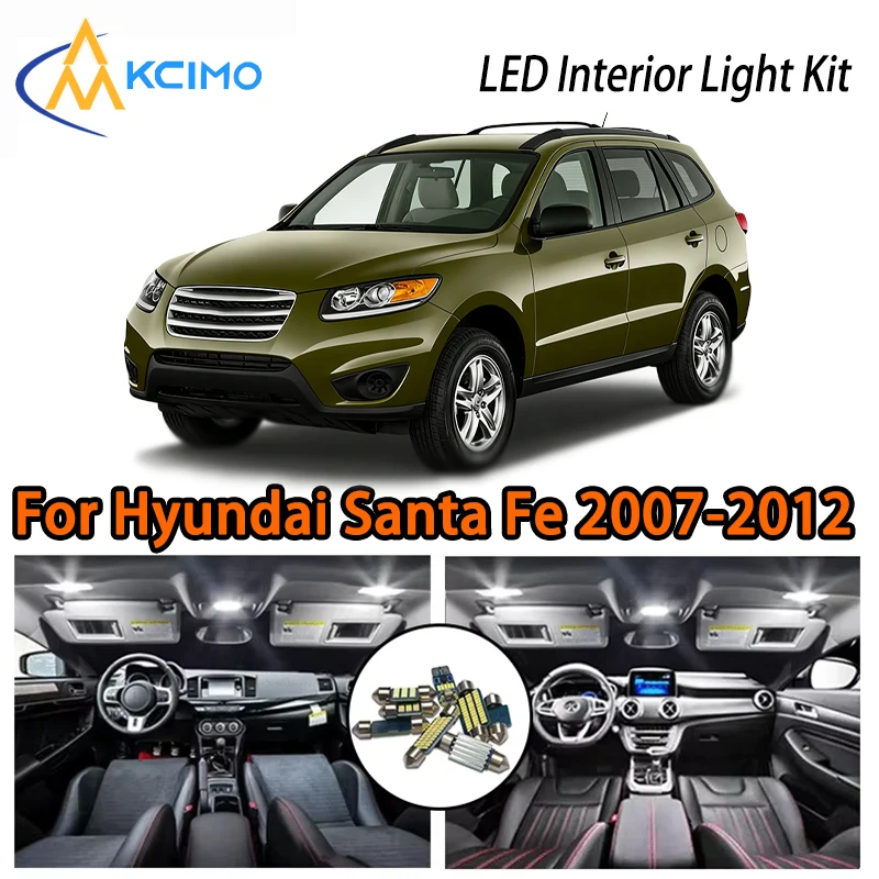 

Easy Install LED Interior Lights For Hyundai Santa Fe Santafe MK2 2 II CM 2007-2012, Two Colors Choice Super Bright Car Lighting