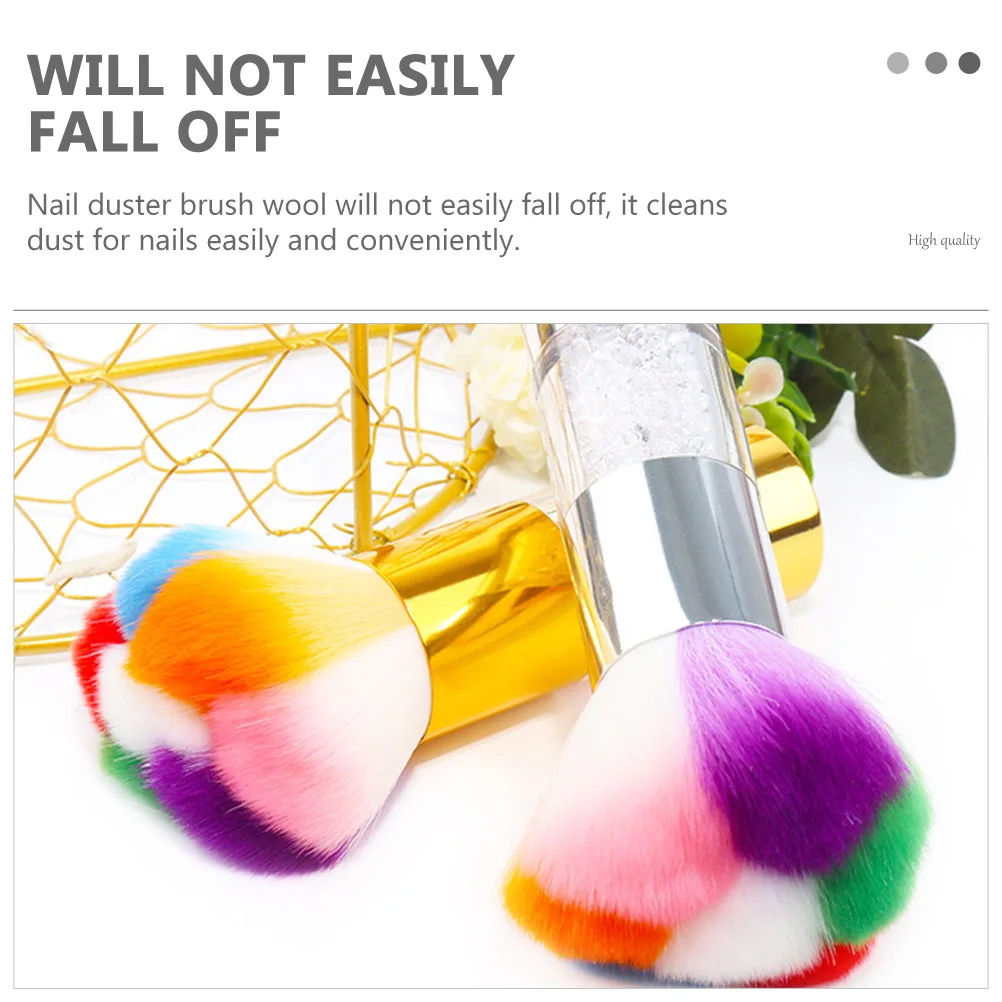 

1pc for Women Dust Cleaner Powder Manicure Cleaning Handle Grip Nylon Bristles Portable Grooming Duster Brush Nail Cleaning