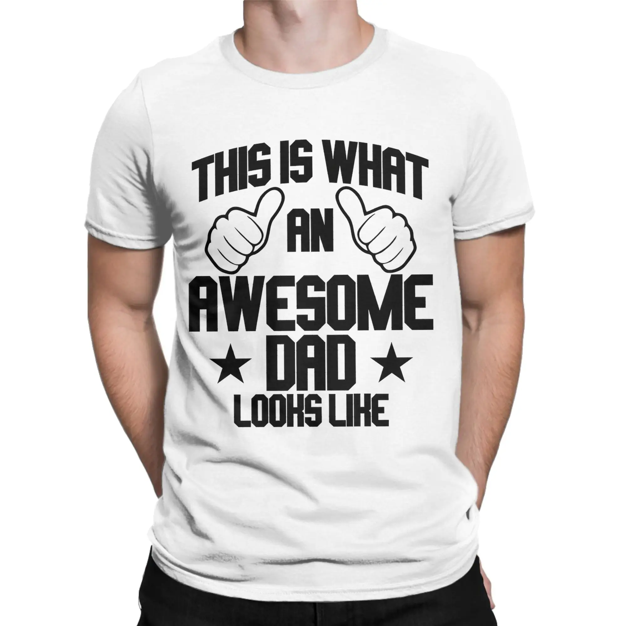 Camiseta 'Pai Incrível' para Homens e Mulheres, Estilo Vintage, 100% Algodão, Camisetas de Gola Redonda e Manga Curta, Roupas Plus Size