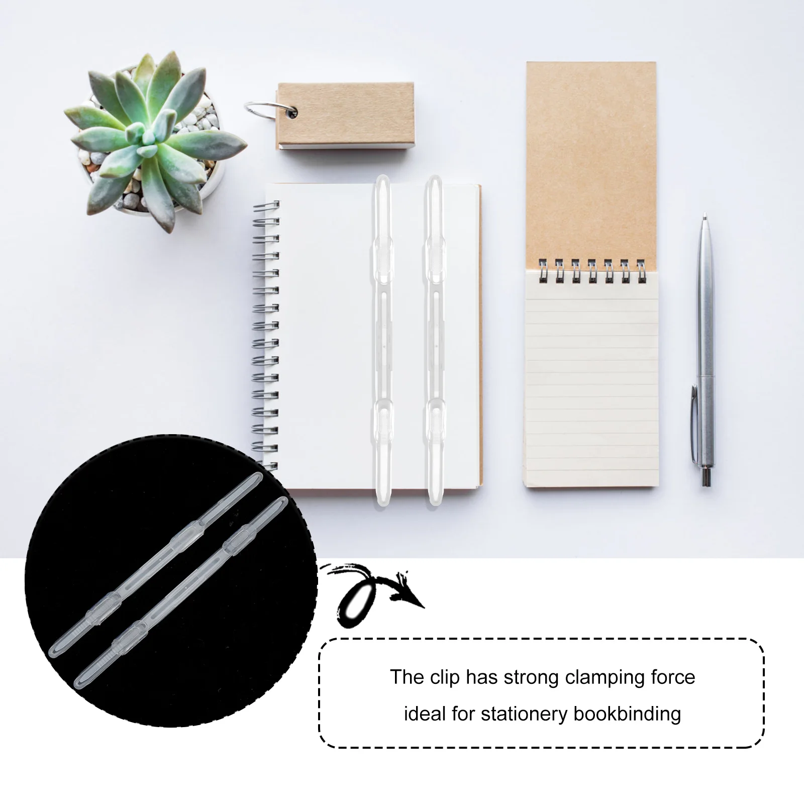 

20pcs Plastic Bookbinding Clips Loose-Leaf Binder Clamp Stationery File Fastener For School Office Supply