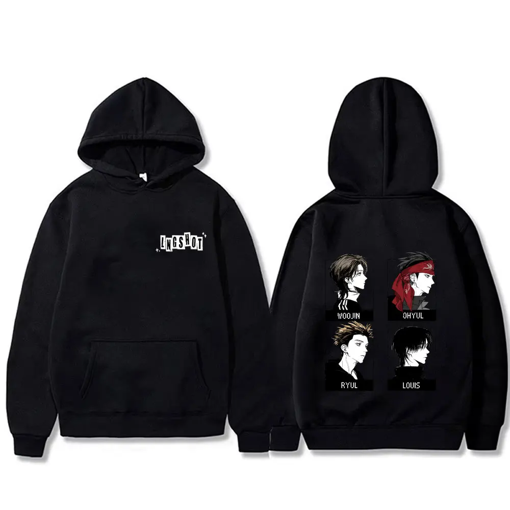 

Korean Band Lngshot Cartoon Style Graphic Hoodie Men Women Kpop Fashion Trend Streetwear Unisex Vintage Casual Oversized Hoodies