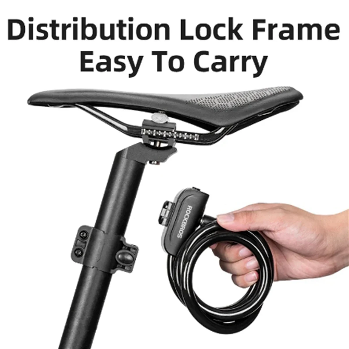 ROCKBROS Bicycle Lock MTB Road Cycling Portable Anti-Theft Cable Lock for Theft Prevention Mountain and Road BikingJAS