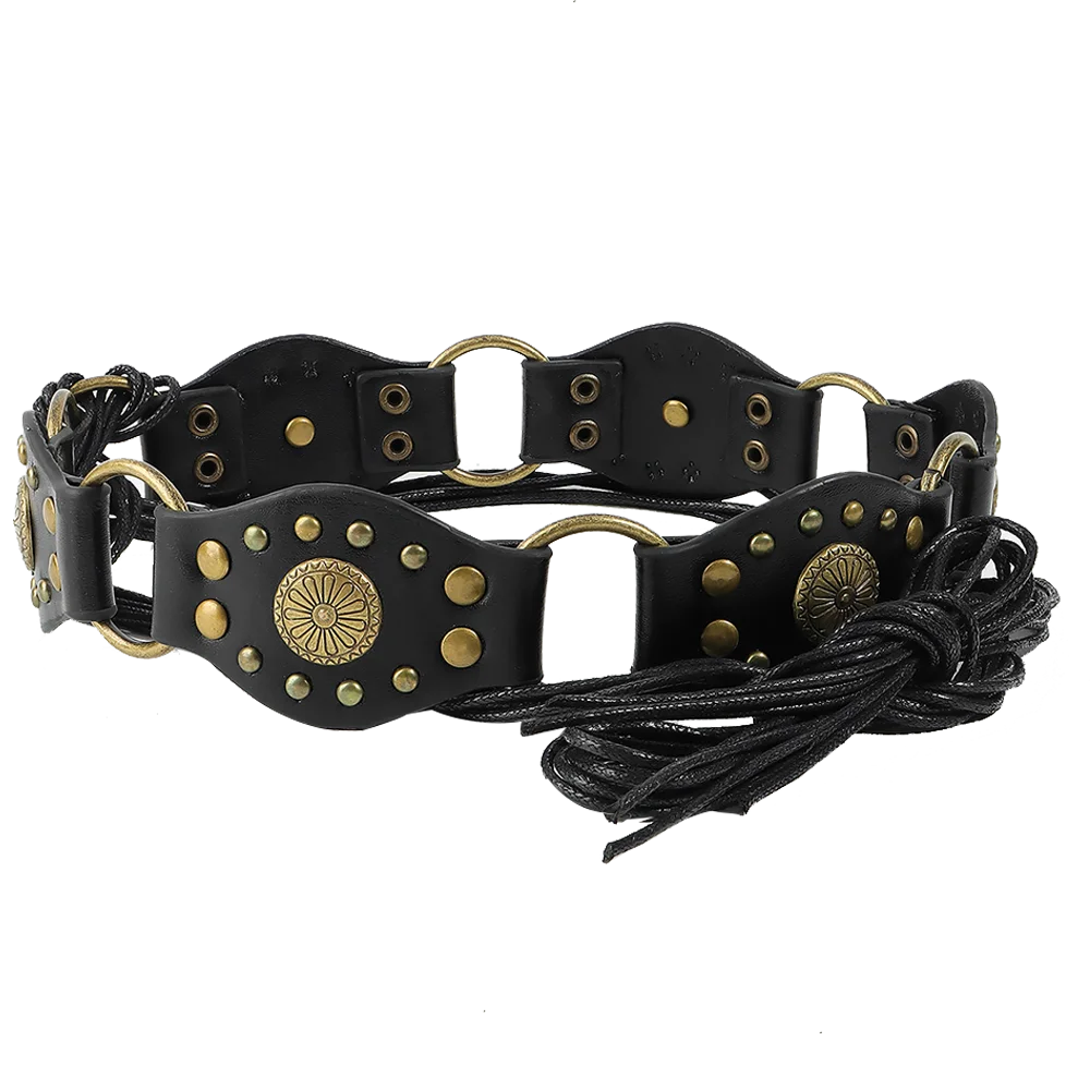 Nieuwe Riem Voor Dames Retro Bohemian Chic Sue Gevlochten Riem Riem Met Rok Broek Brede Riem