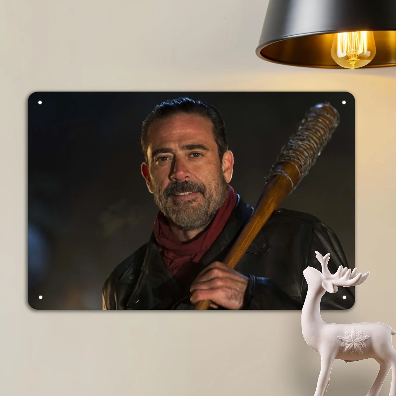 Tablou The Walking Dead Negan Blechschild – „ Mehrfarbige Metallwandkunst, inspirierte dekorative Schild für Zuhause, Bar oder Geschenkidee, U