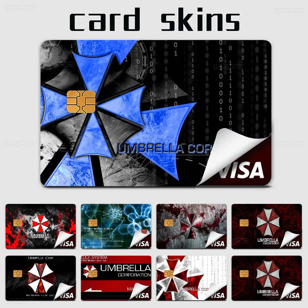 R-resident E-evil Umbrella Us TroopsS Credit Card Skin Stickers for Bank Card Bus Metro Card Sticker Waterproof Women Gift