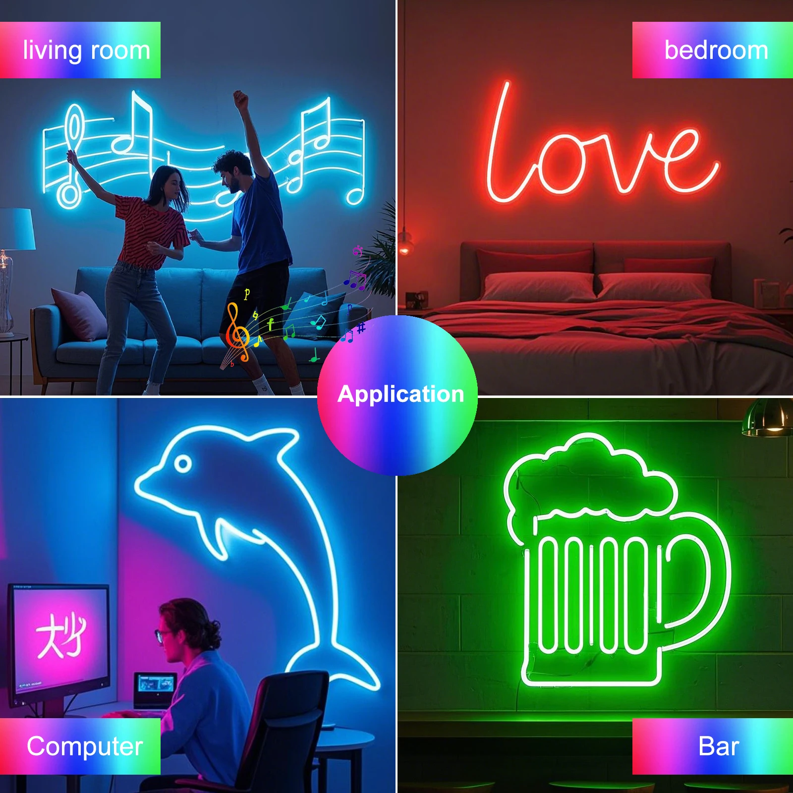 5V RGB Neon LED Strip 3Keys Music Controller Kit 4x13mm USB Neon Light 3535 60LEDs/m Waterproof Flex Silicone Light Home Decor