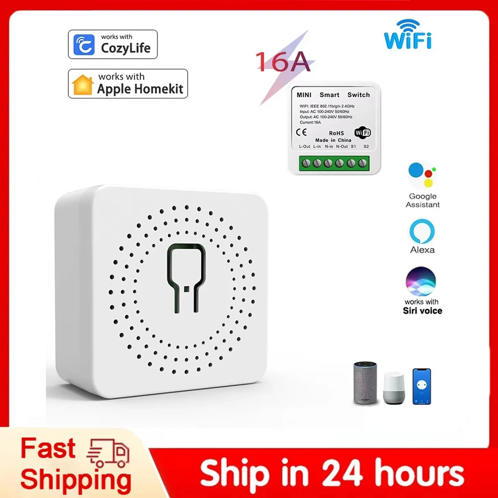 Smart Switch Mini Wifi Relay Breaker Siri Voice Control Wireless Switch Work With Apple Homekit Alexa Google Home