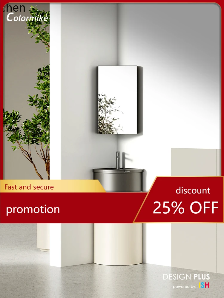 

Керамическая треугольная раковина HT для небольших квартир, интегрированная раковина для ванной комнаты, вертикальная раковина для балкона.