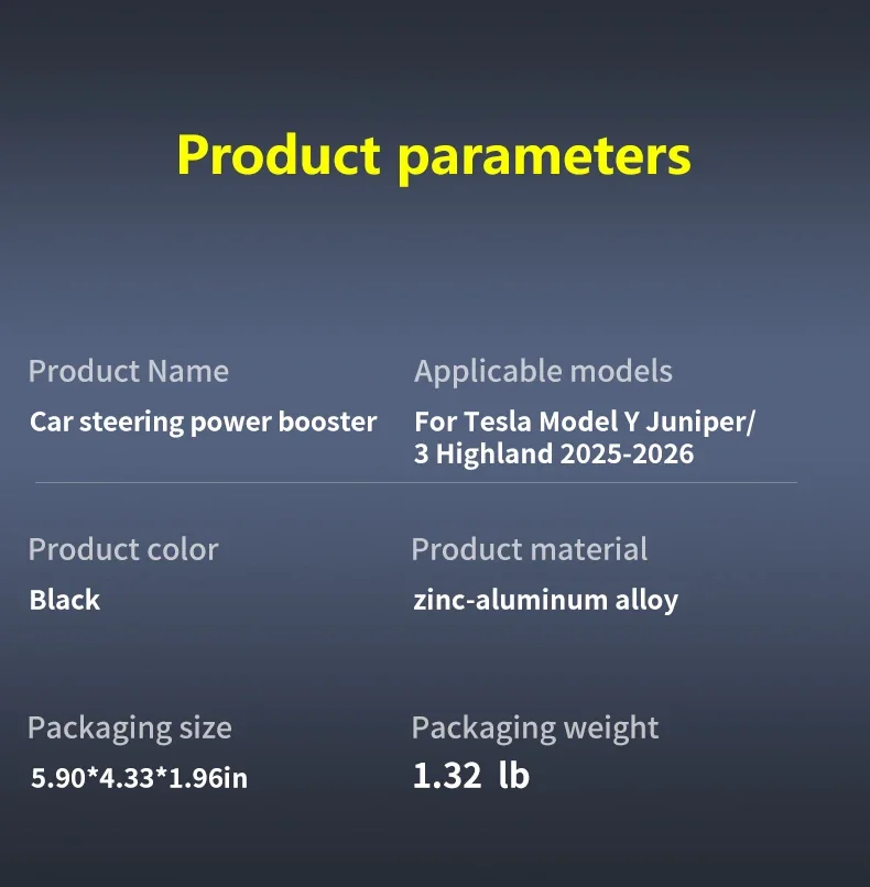Für Tesla Model Y Dekor Juniper Model 3 Highland 2025 2026 Drehbarer Lenkrad-Leistungsverstärker Drehknopf Sicherheitszubehör – Detail 13