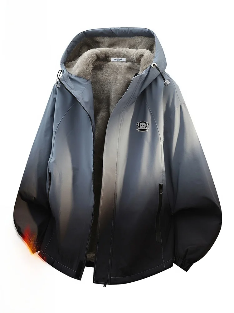 

Зимняя утепленная мужская куртка Paul Frank с флисовой подкладкой, свободного кроя, повседневная, с градиентным цветом, теплая, из полиэфирного волокна, на молнии