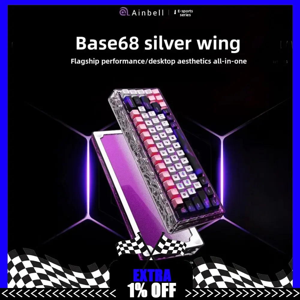 

Ainbell Base68 Magnetic Switch Gaming Keyboard 0 Dead Zone Continuously Touched Magnetic God Switch Low Latency 8000HZ RT0.01MM
