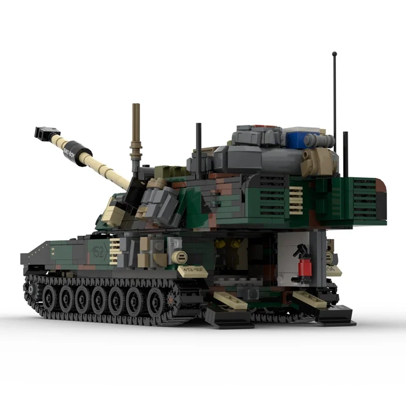 Military Model Moc Building Bricks M109A6 Nato Paladin Tank Technology Modular Blocks Gifts Christmas Toys DIY Sets Assembly