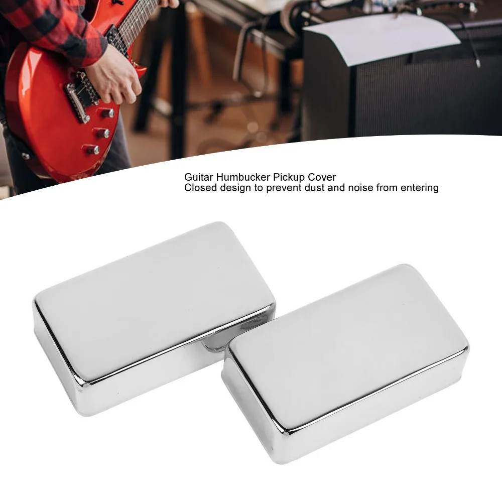2pcs ​Brass ​Electric Guitar Pickup Cover​ ​Sealed Black/Gold/Silver ​Sealed Humbucker Guitar Pickup Covers​ Coil Pickup​ ​