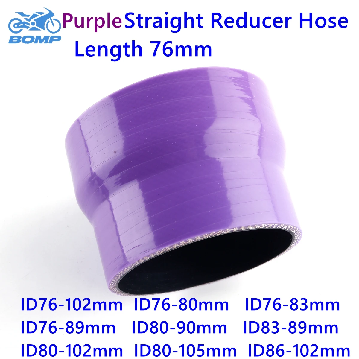 

Purple 76mm Length Straight Reducer Pipe General Coolant Intercooler Silicone Hose ID 76mm 80mm 83mm 90mm 102mm 105mm 3 Or 4 Ply