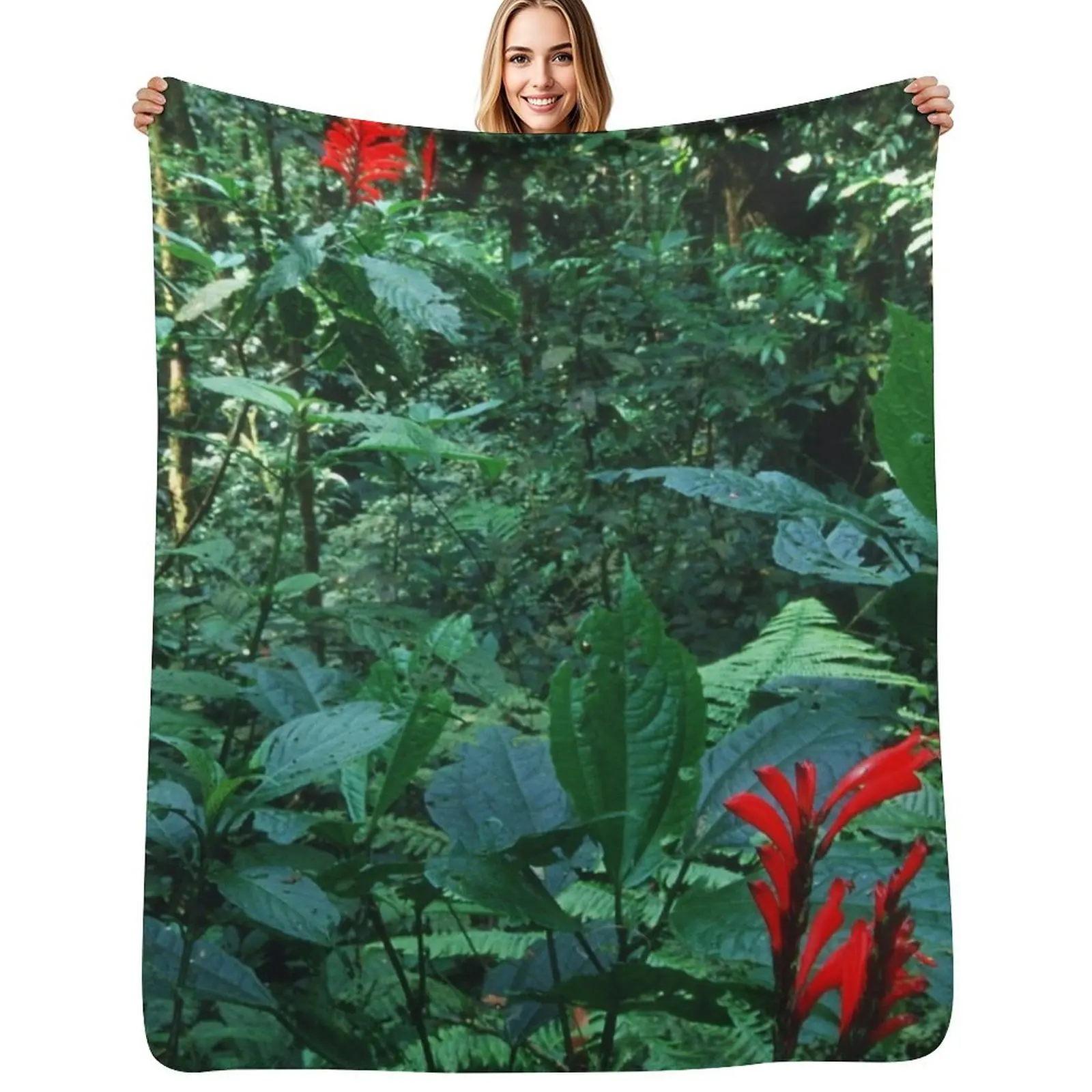 

Costa Rica Tropical Lush Jungle Rain Forest Throw Blanket Hair Plaid halloween Summer Beddings Blankets
