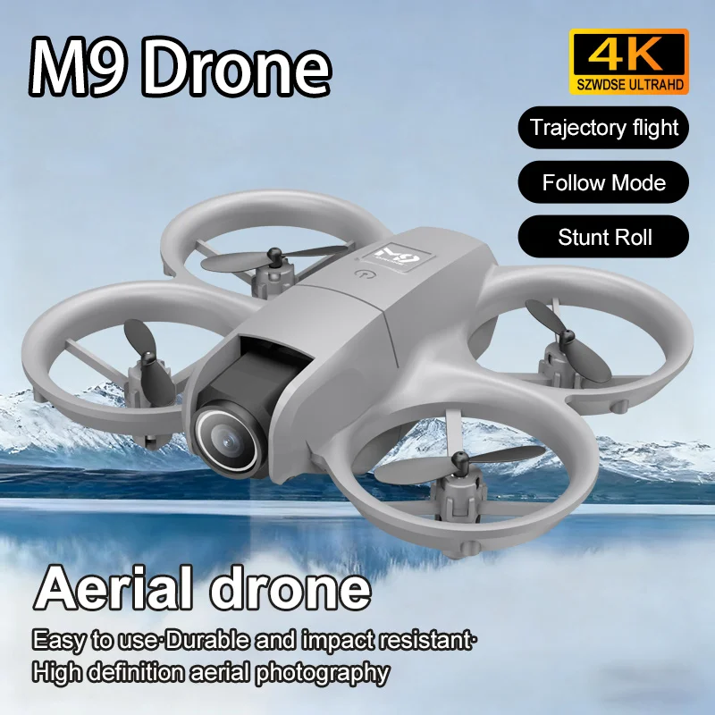 NEW M9 Mini Professional Drone 4K HD Dual Camera Profesional 90° Adjustable optical flow Positioning Quadcopter Stunt Roll UAV