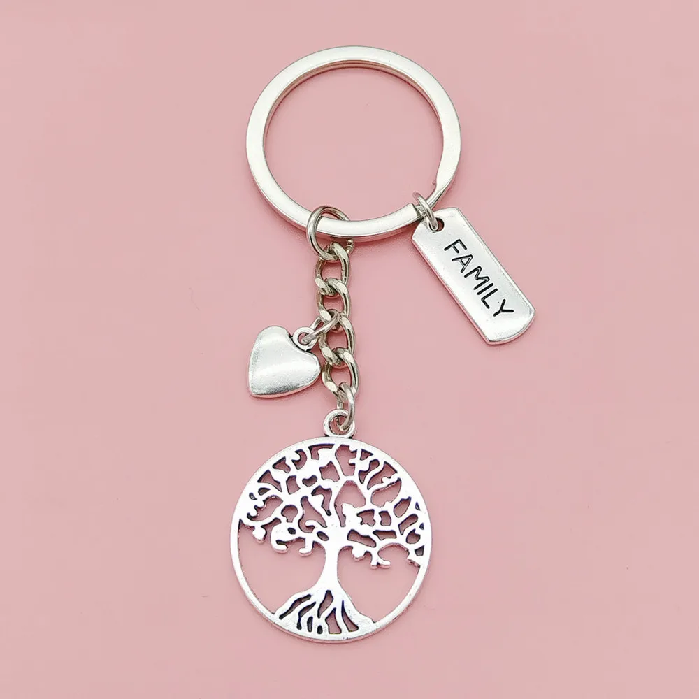 1 шт., брелок на заказ, персонализированный металлический брелок «Древо жизни», индивидуальный брелок для ключей, автомобильные аксессуары, подарок, оптовая продажа