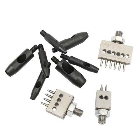 유럽식 볼칸 3 라운드 간격 절단 다이에 적합한 1개 M6 나사 펀칭 도구, 가죽 공예 DIY 수제 스티칭 액세서리