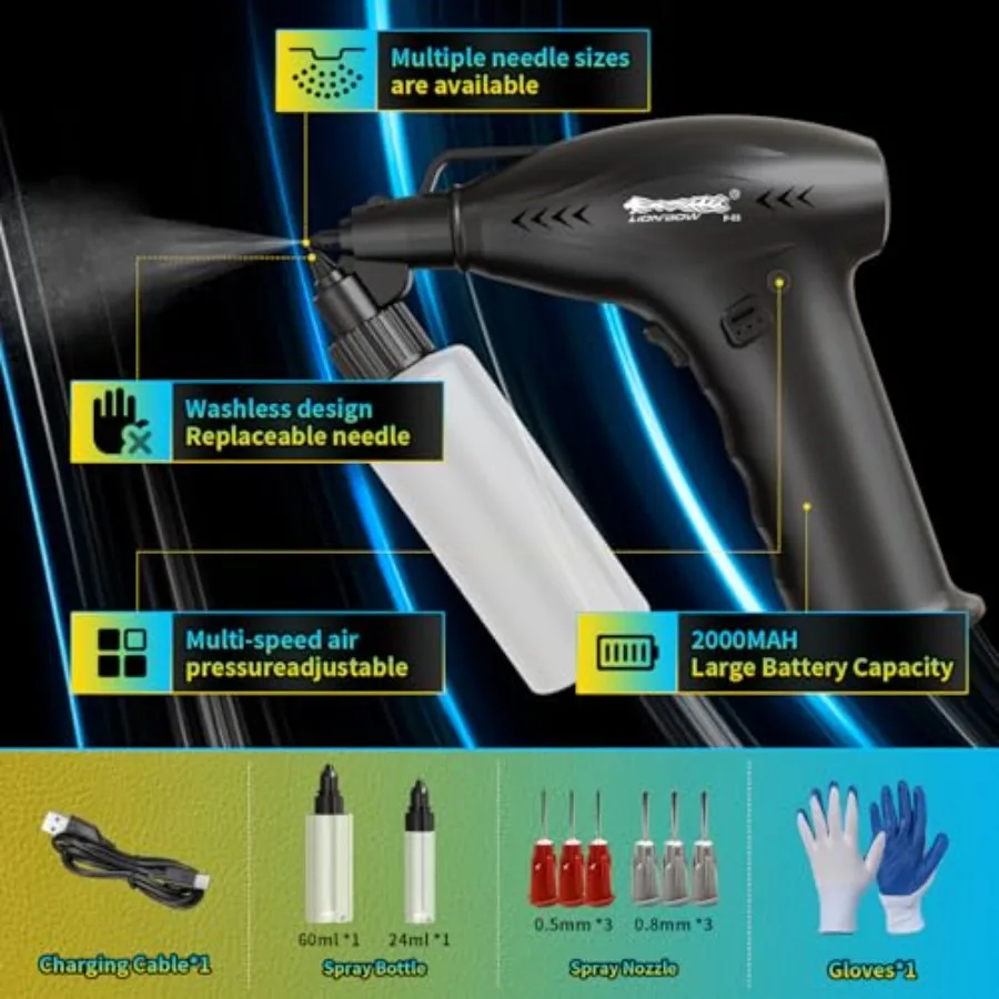 Pistola pulverizadora de pintura eléctrica de mano con alta potencia y diseño inalámbrico portátil para reparación de pintura de gabinete de pintura de coche