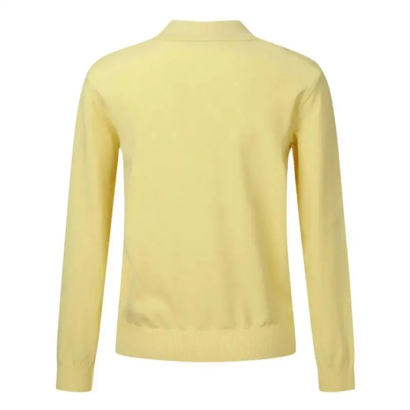 Polo Neck Women Golf Knitwear Casual Versatile Collared Sweater Long Sleeve Ladies Outdoor Golf Sport Top