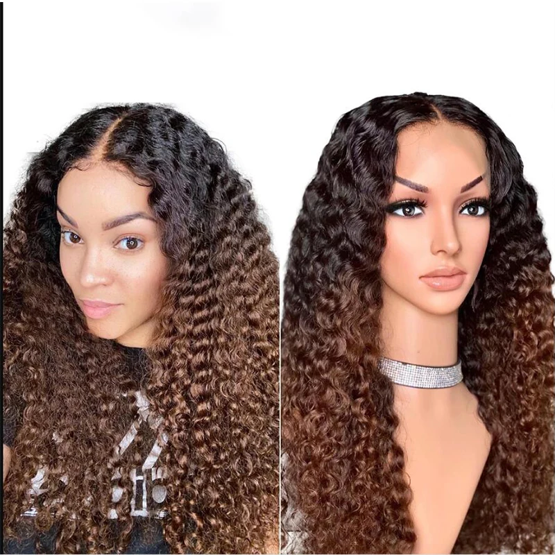 

Soft 26” Long Ombre Blonde Brown Curly 180Density Lace Front Wig For Black Women Babyhair Heat Resistant Preplucked Glueless