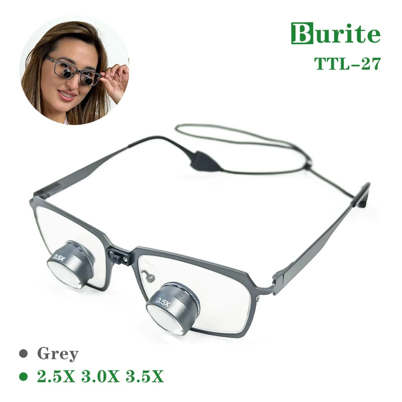 

Burite 27 metal lens 2.5X3.0X3.5X TTL loupes Gllileo Binocular Dental Magnifier Surgery Operation LIGHTWEIGHT