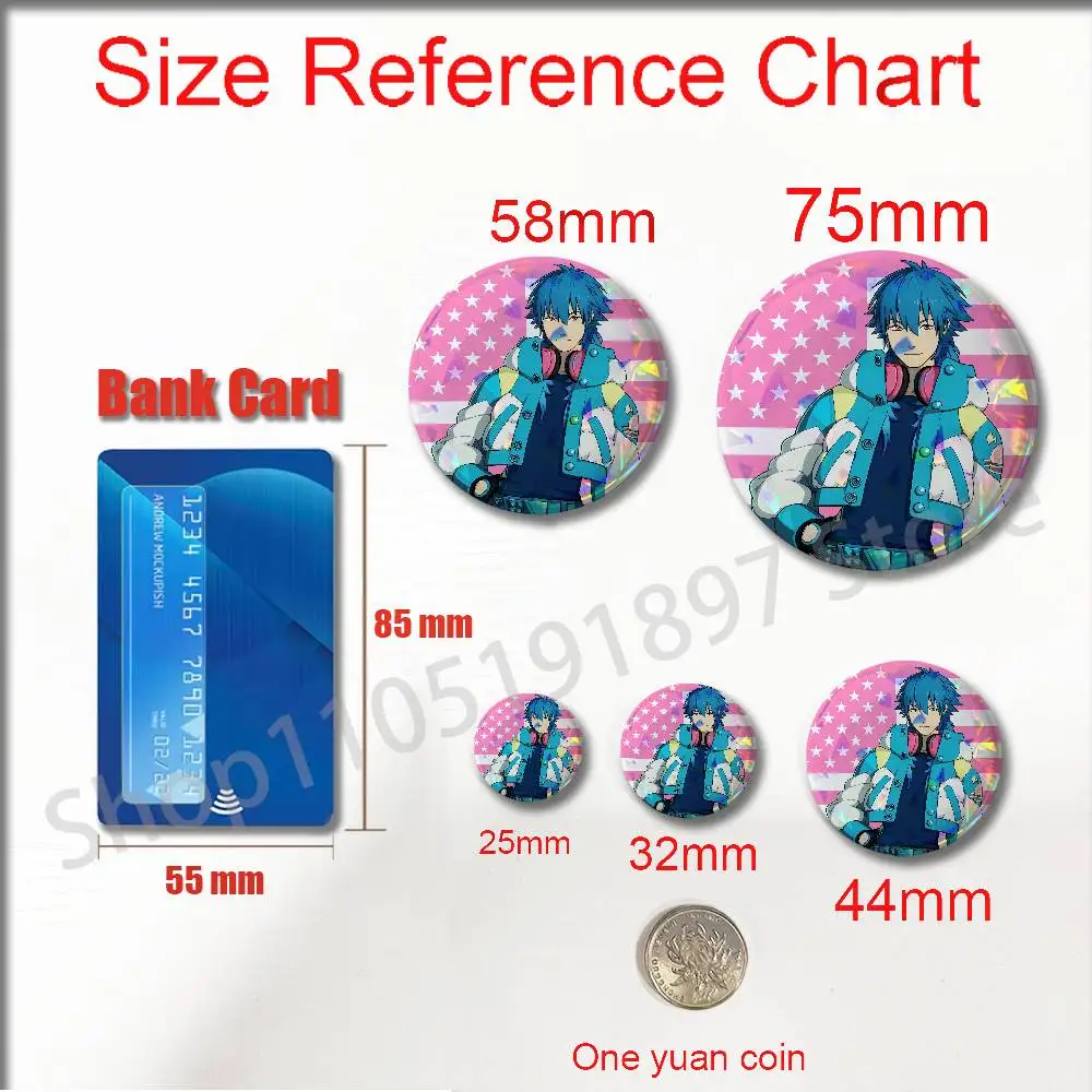 For Aoba Seragaki D-Dramatical Murder Pins Insignia Badge Pin Cover Emblem Round Ornament 75mm Cosplay Brooch Button