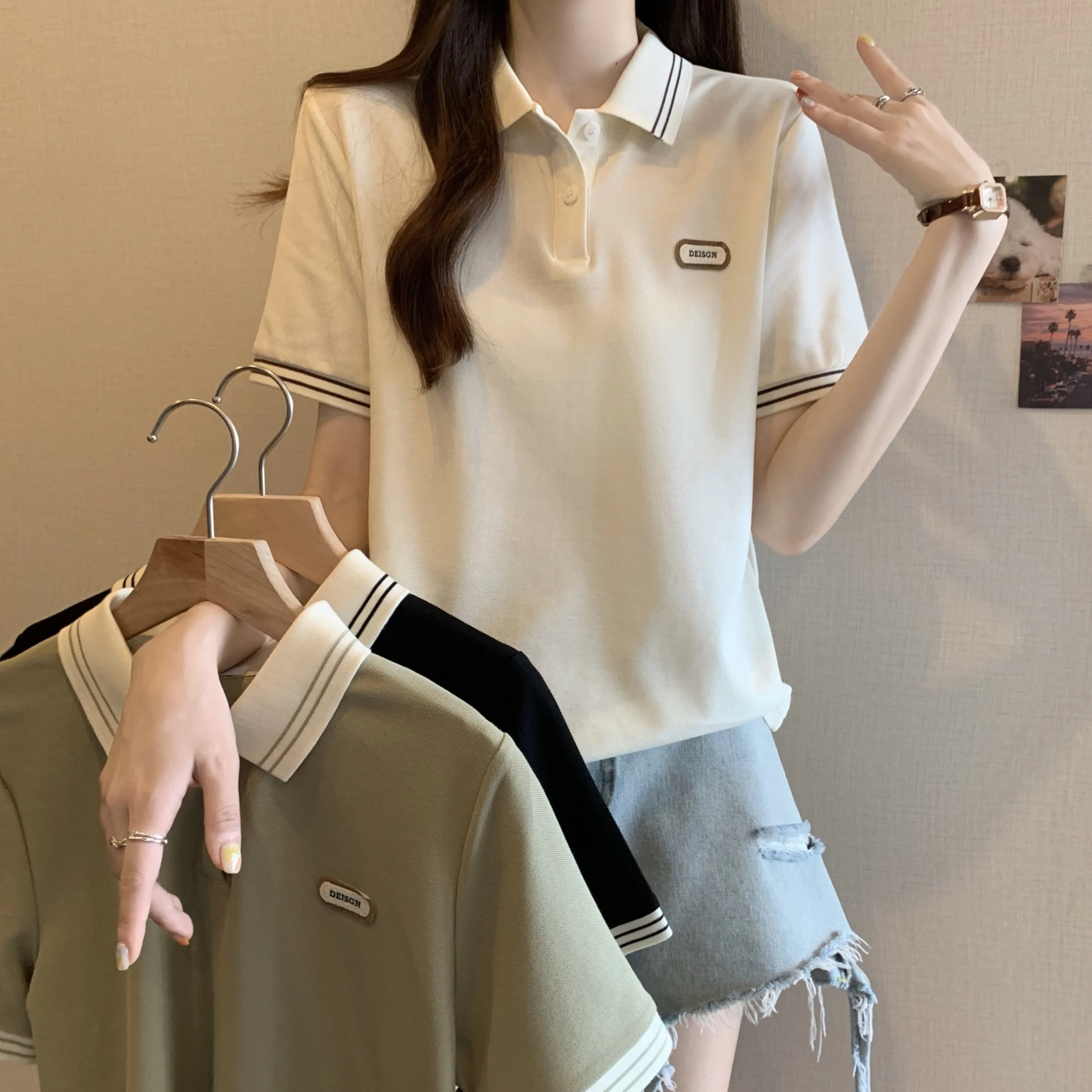 

Женская футболка больших размеров с коротким рукавом, модная летняя одежда из хлопка, стандартный крой, для повседневной носки