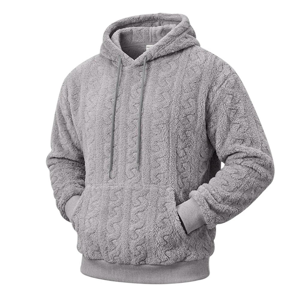 For Autumn Daily Commute Men Jacquard Sweatshirt Mens Winter Hoodie Hooded Sweatshirt For Men Jacket Black Hooded Neckline Type