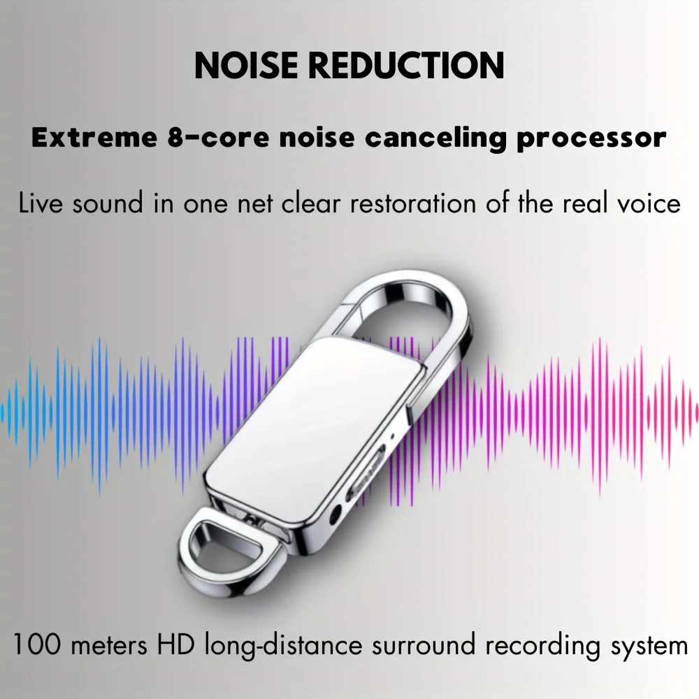 64GB Portable Voice Recorder with Noise Reduction 750 Hour Storage MP3 Player Compatible Ideal for Classroom Meetings & Speeches