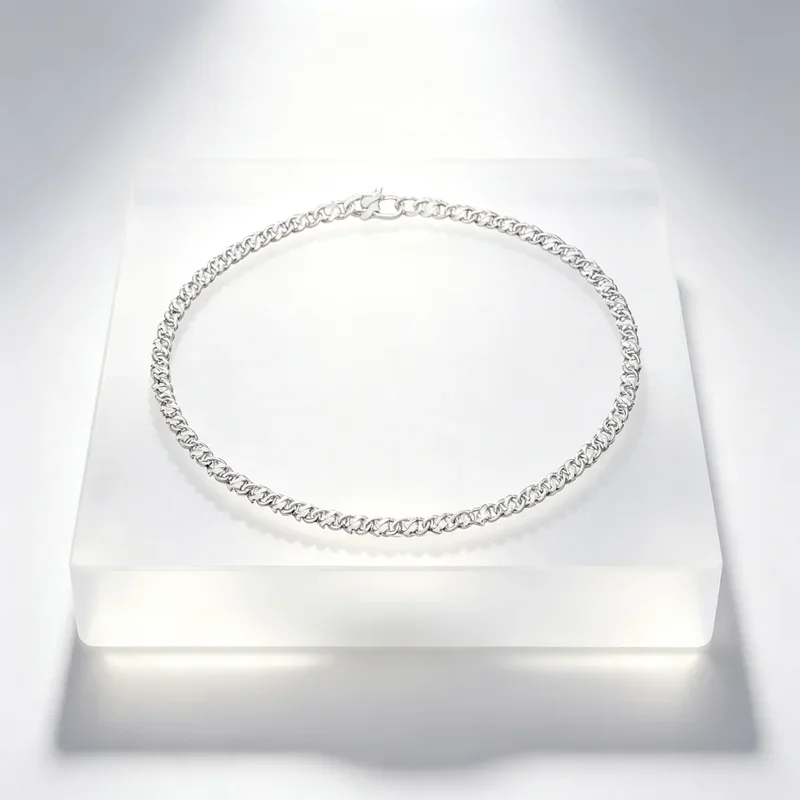 New Silver Bearing Link Necklace Length 42cm Width 5mm Sterling Silver Chain Cute Animal Jewelry
